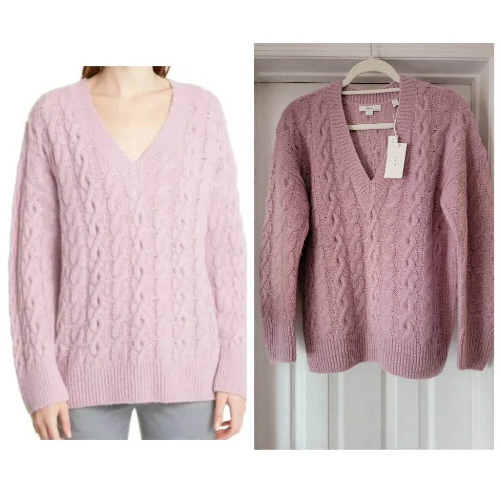 Vince Lattice Cable Knit Wool & Alpaca Blend Sweater, Size S, NWT
